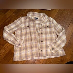 Chaps Yellow and Tan Plaid Shirt